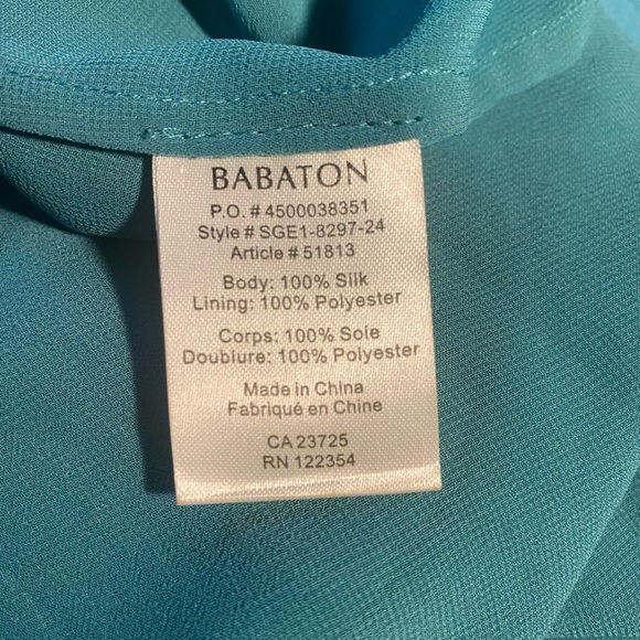 100% Silk Babaton midi/maxi dress in teal/ dark sea foam - Picture 6 of 7